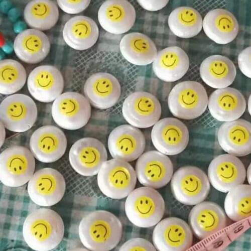Charms Diy Cute Lovely Luxury yellow smile Smiling Smiley Face Bead natural cultured freshwater fine accessories making jewelry