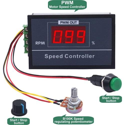 PWM DC motor speed controller, 30A PWM speed adjustable stepless regulatorMotor forward and reverse switch start/stop switch