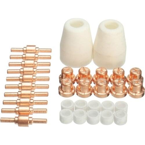 32pcs PT 31 LG-40 40A Standard Size Plasma Cutting Torch Cutter Consumables Extended TIP Nozzles Electrode