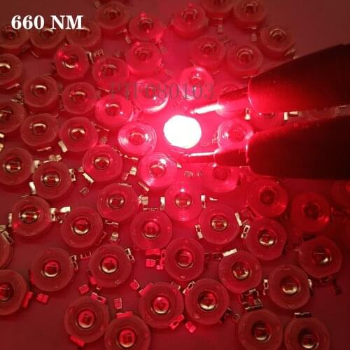 100pcs/Lot High Power 3W Grow LED 660nm Deep Red / 630nm Red SMD Diode COB DIY Grow Light For Plant Fruit Growth with 20mm pcb