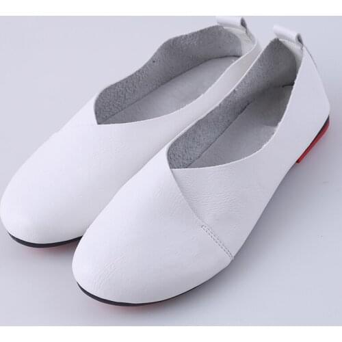 Woman Sneakers Woman Spring Shoes Handsewn Round Toe Loafers Summer Ballet Shoes Low Heel Footwear Lady Platform Flat Shoes
