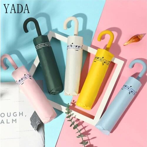 YADA 2020 Cartoon Piano music symbol Umbrella Rain Women uv Hook U-shape Handle Umbrella For Women Windproof Umbrellas YS200049