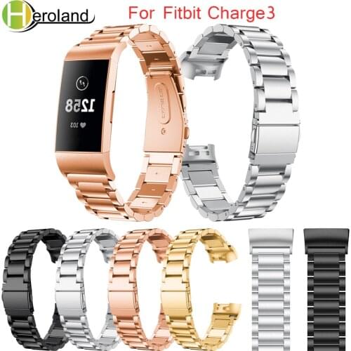 Replacement Luxury Stainless Steel Bands for Fitbit Charge 3 Wristbands Butterfly Closure Watch Band Strap For Fitbit Charge 4