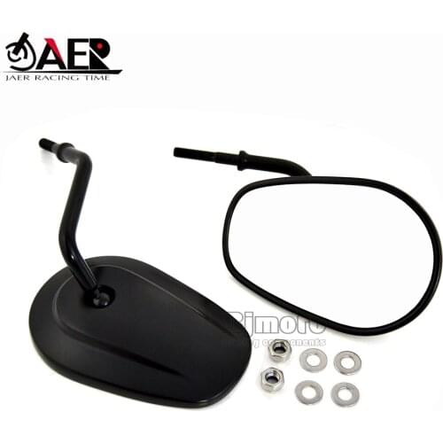 JAER Motorcycle Black Thread Side Mirror Rearview mirror For Harley Dyna Softail Road King Sportster 1200 1990-2014