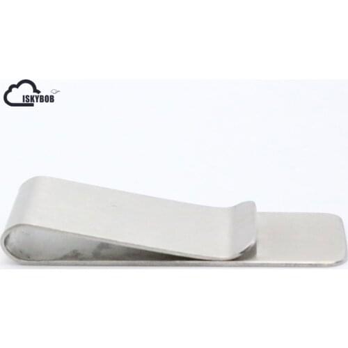 2019 ISKYBOB Silver Mini Stainless Steel Slim Money Clip Wallet Credit Card ID Cash Holder Bill Steel Clip Clamp Credit Card