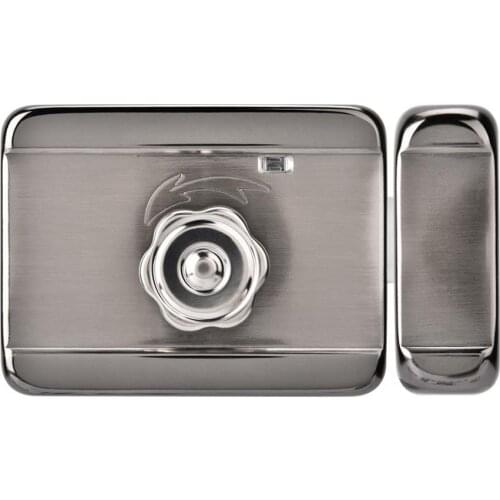 12V/24V Remote Control Electronic Door Lock Silver Zinc Alloy Silent Security Intelligent Double Head Lock With Indicator Light