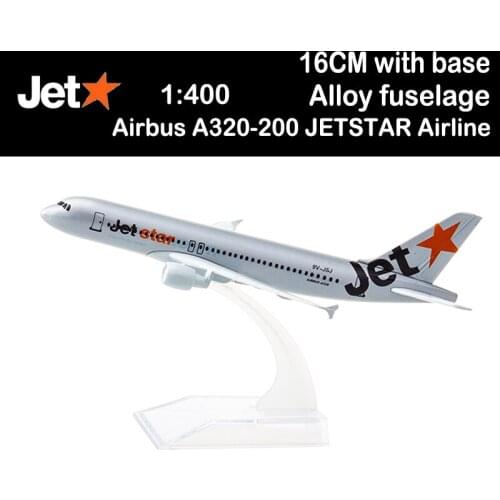 16CM 1:400 Airbus A320-200 JETSTAR Airline with Base Alloy Aircraft Plane Airliner Display Adult Boys Toys Collection Souvenirs