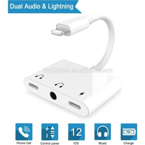 3.5mm Audio jack Adapter for Lightning jack earphones speaker with charging converter For iPhone XS XR iPad/iPod converter ios14