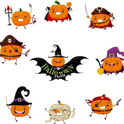 3D Halloween Pumpkin Sticker Wall Ghost Bar KTV Haunted House Window Wall Sticker Wallpaper Decoration Sticker New