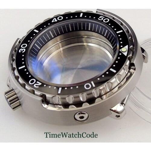 47mm watch case parts 20ATM waterproof fit for NH35A SKX007 SBBN031 movement sapphire glass C3 lume dot ceramic bezel