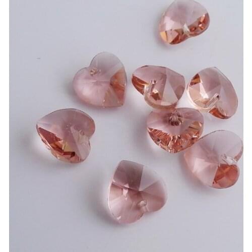 Free Shipping! Wholesale AAA Top Quality 14mm 6202 crystal heart pendant beads rose 60pcs/lot