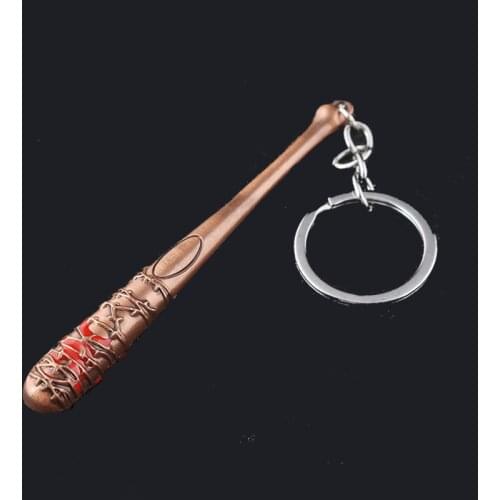 MIDY The Walking Dead Stick KeyChains High Quality Negans Bat LUCILLE Logo Baseball Shape Keyring Men Car Trinket Jewelry
