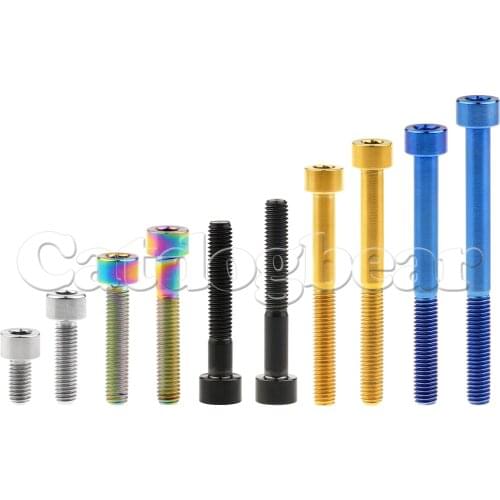 Catdogbear Titanium Bolt M5x10 12 16 18 20 25 30 35 40 45 50 55 60mm Screw for Bike MTB Road Bicycle Seatpost Headset Brake