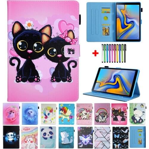 For Tablet Amazon Fire HD10 Case 2021 2017 2019 2015 Painted Cat Panda Tablet TPU Funda For Amazon Fire HD 10 Plus Case 2021 Pen