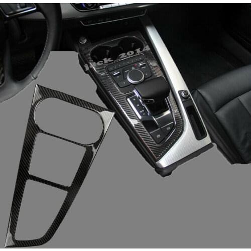 Real Carbon fiber Gear Position Panel Decorative Cover Trim for Audi A4 B9 2016-2017