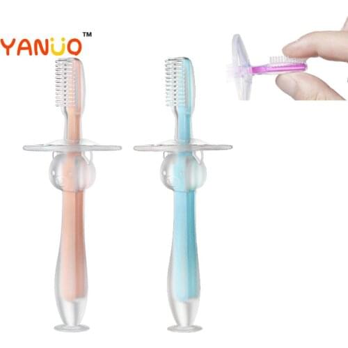 YANUO Soft Silicone Kid Toothbrush Bristled Toothbrush for Milk Teeth Oral Care for Kids Teaching Brush Tool Baby Brush Gifts