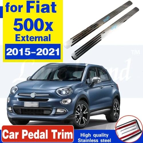 For Fiat 500x 2015-2021 Auto Styling Accessories Car Sticker Stainless Steel Door Sill Scuff Plate Door Sills Trim Protector