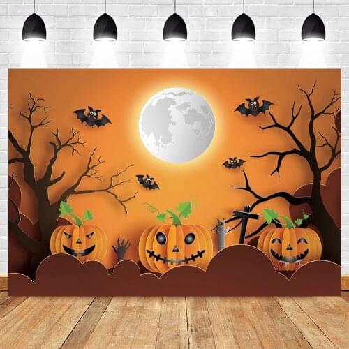 Yeele Photography Halloween Backdrops Photocall Moon Dead Tree Bats Baby Birthday Background For Kids Photo Studio Photographic