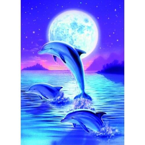 Full Square/Round Drill 5D DIY Diamond Painting "Animal Dolphin" 3D Rhinestone Embroidery Cross Stitch 5D Home Decor