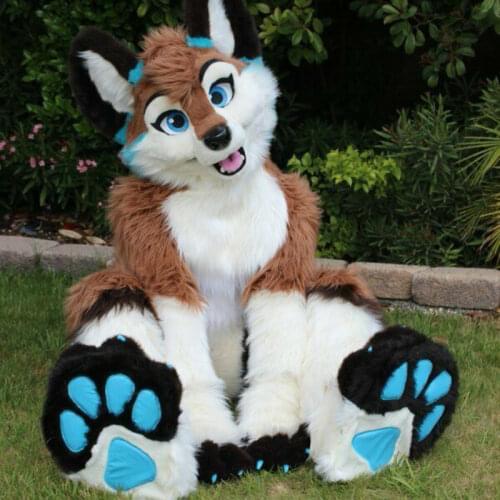 Fursuit Wolf Dog Husky Mascot Costume Cosplay Party Game Dress Cartoon Character Adults Size Fursuit Character Outfit Handmade