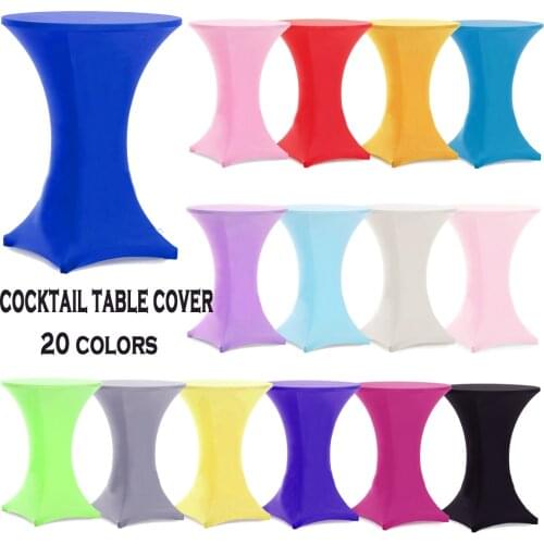 Meijuner Round Based Stretch Bar Table Covers Spandex Lycra Cocktail Table Covers For Hotel Party Wedding Decoration