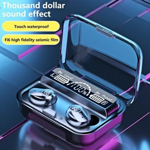 TWS V5.0 Bluetooth Earphones Wireless Headphones With Microphone Sports Waterproof Headsets 2200mAh For Android