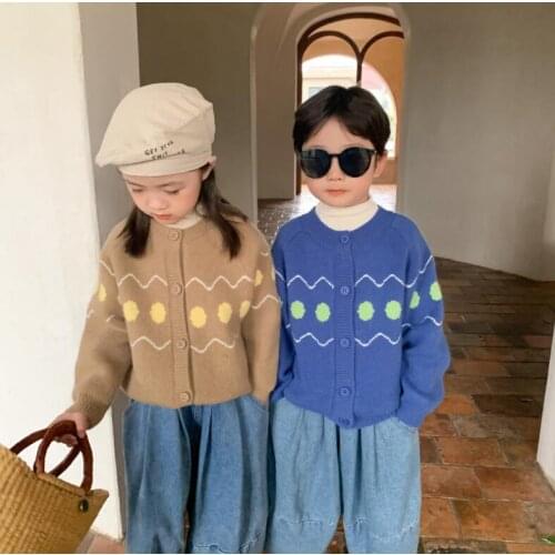 2021 new arrival girls boys knitted sweaters autumn full sleeve fashion kIds cardigan sweater