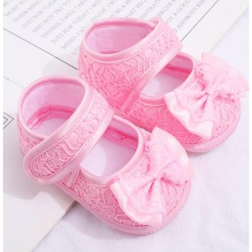 Baby Girl Shoes Ribbon Bow First Walkers Princess Baby Shoes Lace Rose Flowers Bow Newborn Soft Anti-slip for Infant Girls12