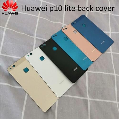 Original for Huawei P10 Lite Back Battery Glass Cover For P10lite Replcement Rear Housing Chassis Door Case With Sticker & logo
