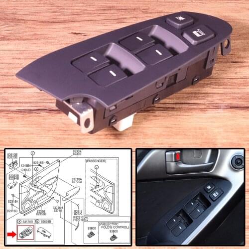 New 14 Pin Car Interior Power Window Switch 935701M100WK LH Left Door Driver Side fit for KIA Forte / Cerato 2010 2011 2012 2013