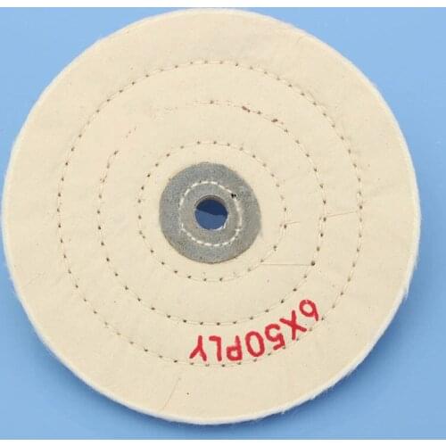 1pc 6'' 150mm White Cloth Buffing Polishing Wheel Buffer Polish Grinder Pad New