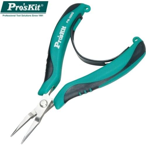 ProsKit PM-396G Needle-Nose Pliers Steel 120mm Mini Original Cutting Nippers Fishing Electronic Long Nose Cutter Hand Tool