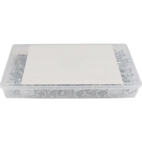 R3MD 285Pcs Φ5-Φ18 Fastener Hose Clamp Kits, Double Wire Spring Pipe Clamp for Water Pipe, Plumbing and Mechanical Using