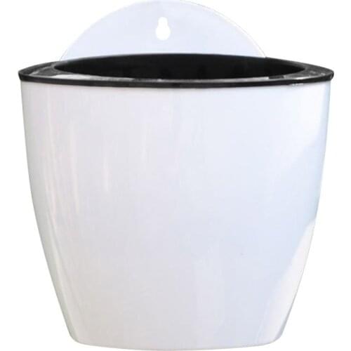 Self Watering Flower Pot Wall Hanging Resin Plastic Planter Durable For Garden Balcony C1