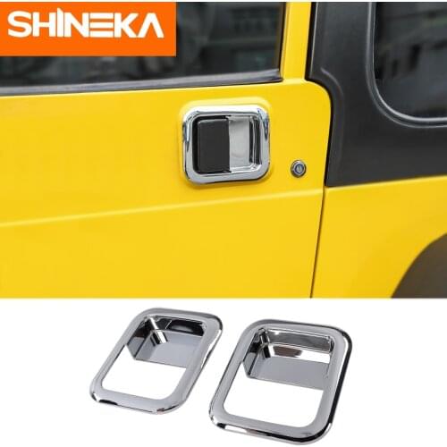 SHINEKA ABS Car Exterior Door Handle Bowl Trim Cover Decoration Stickers For Jeep Wrangler TJ 1997-2006 Styling Accessories