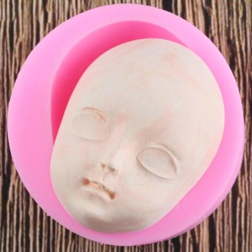 Baby Face Silicone Mold Chocolate Polymer Clay Craft Molds Handmade Craft Dolls Face Mold Sugar Craft Mould Baking Tools