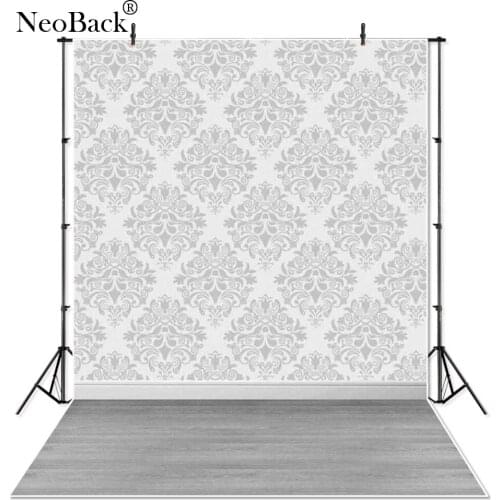 Thin Vinyl Gray Damask Wall Photography Backdrops children Newborn baby indoor professional photo studio Photo Backgrounds