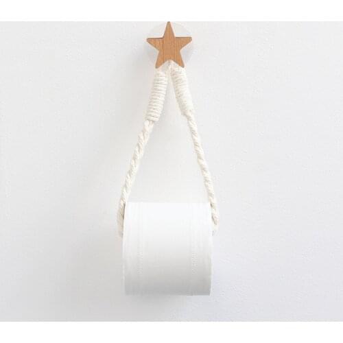 Vintage Towel Hanger Rope, Home Hotel Bathroom Decoration Supplies Mickey Wooden Hook