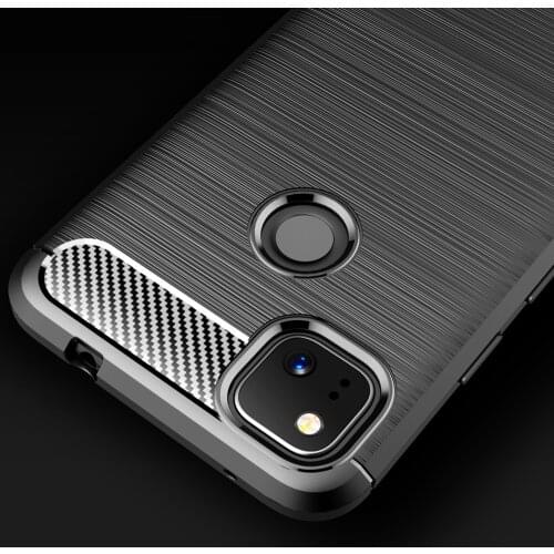 Carbon Fiber Fibre Brushed Case For Google Pixel 4a Soft TPU Silicone Protector Cover