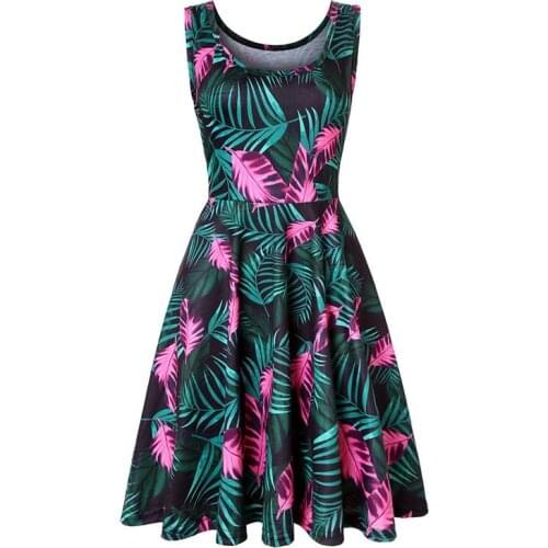 Summer Ladies Beach Spaghetti Straps Deep O-neck Skirts Casual Sleeveless Pullover Patchwork Dresses