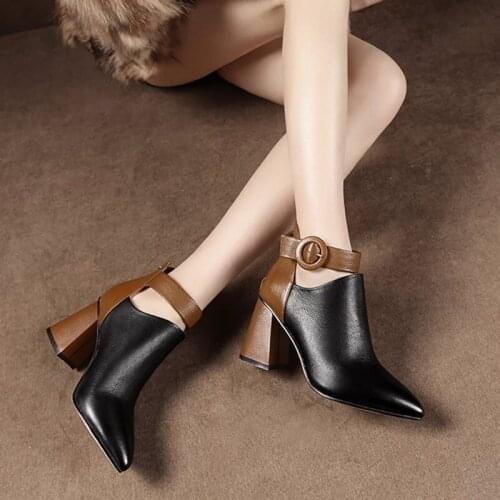 Autumn Short Boots Women 2021 New Fashion Word Buckle Belt Small Fresh High Heels Thick Heel
