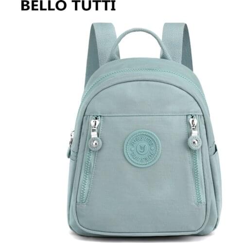 BELLO TUTTI 2021Fashion New Women Casual Nylon Small Backpack Outdoor Travel Waterproof Shoulder Bag Phone Cosmetic Bag Tote Bag