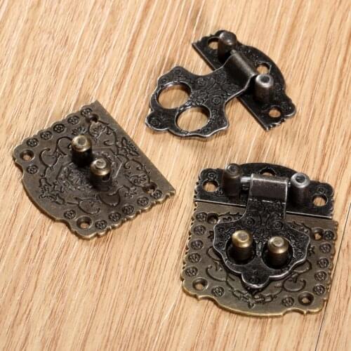 1Pc Antique Bronze Toggle Hasps Lock Latch Catch Clasp Jewelry Chest Box Suitcase Decorative Buckles Furniture Hardware 53x41mm