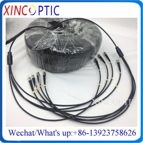 10M,4Core MM OM3-150 ,LSZH/TPU Jacket,LC/UPC-LC/ST/SC/FC 4.0mm 4F Armored Multimode Fiber Optical Patch Cord Cable Connector
