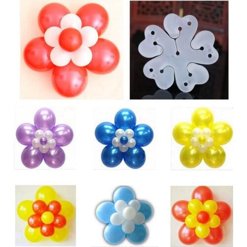 10 pcs 5 In 1 Balloon Modelling Seal Clip Balloon Sticks Plum Flower Tie Latex Balloon Sealing Clips Wedding Party Decoration