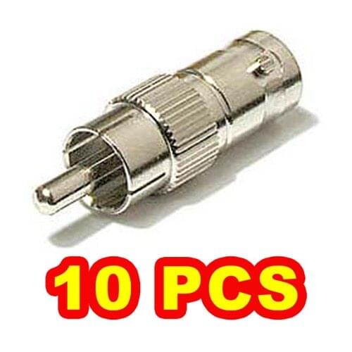 10pcs x BNC Female to RCA Male Adapter Video Connector for cctv camera