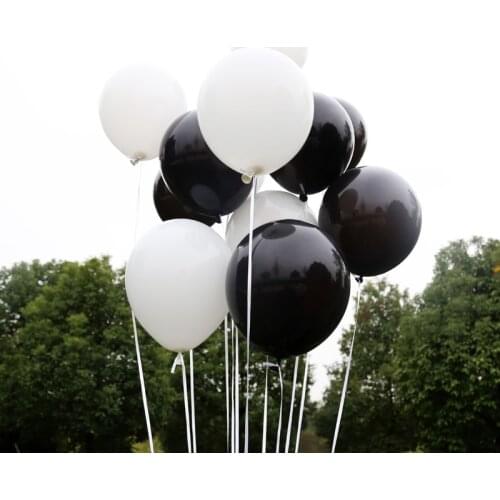 100PCS 12 Inch Balloon Accessories Black And White Balloons Decoration Balloons Wedding Birthday Party Decoration Balloons