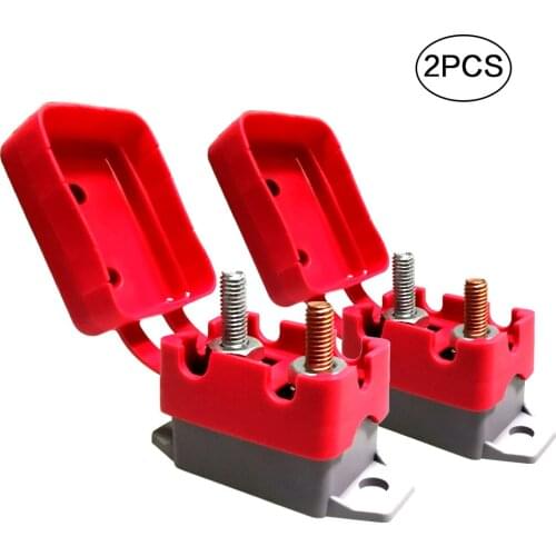 2Pcs DC 12V - 24V Automatic Reset Circuit Breaker Fuse Stud Bolt Type 1 with Cover Stud Bolt for Automotive and More