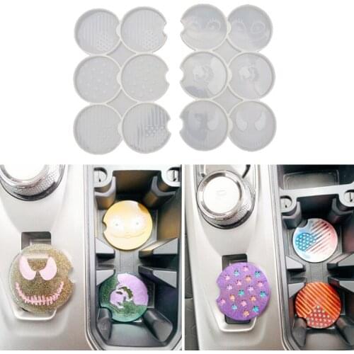 2 Pcs/Set Coaster Epoxy Resin Mold Table Cup Mat Casting Silicone Mould DIY Crafts Jewelry Placemat Plate Making Tools