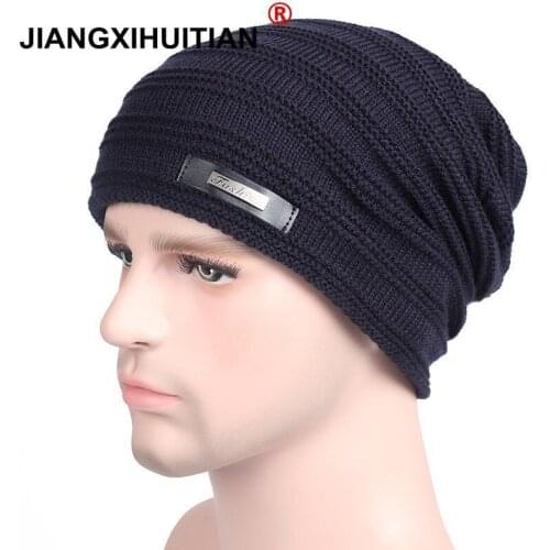 2018 Brand Beanies Knit Winter Hats For Men Women Beanie Mens Winter Hat Caps Bonnet Outdoor Ski Sports Warm Baggy Cap